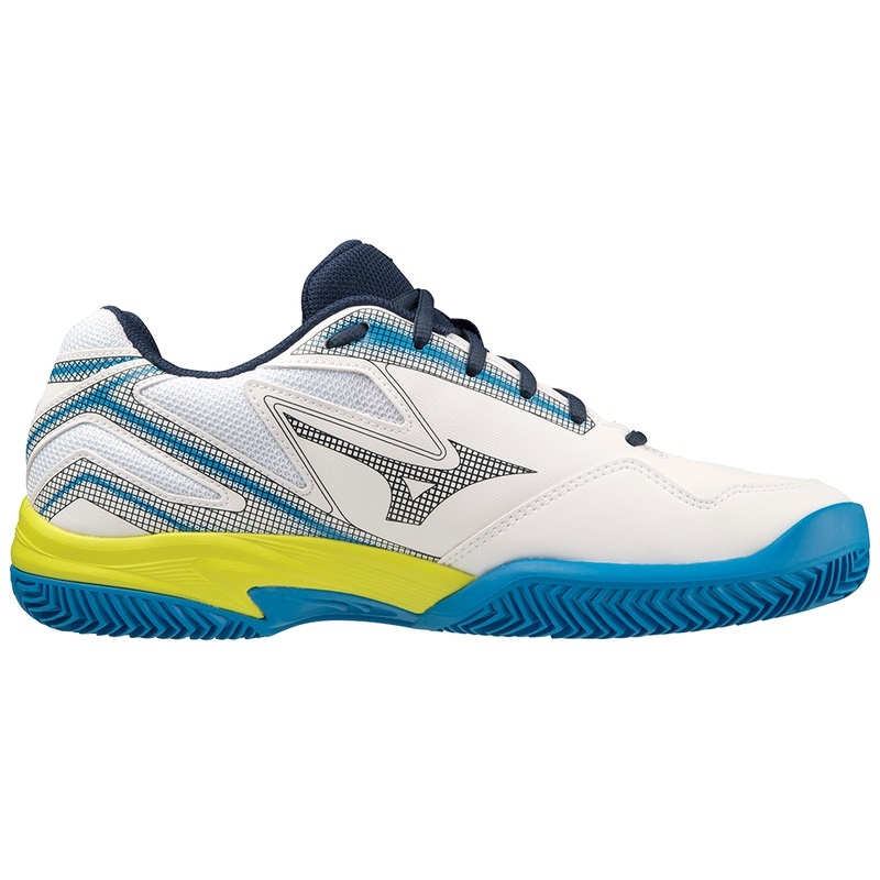 Mizuno Break Shot 4 CC Παπουτσια Τενισ ανδρικα ασπρα μπλε | Greece M4768CN