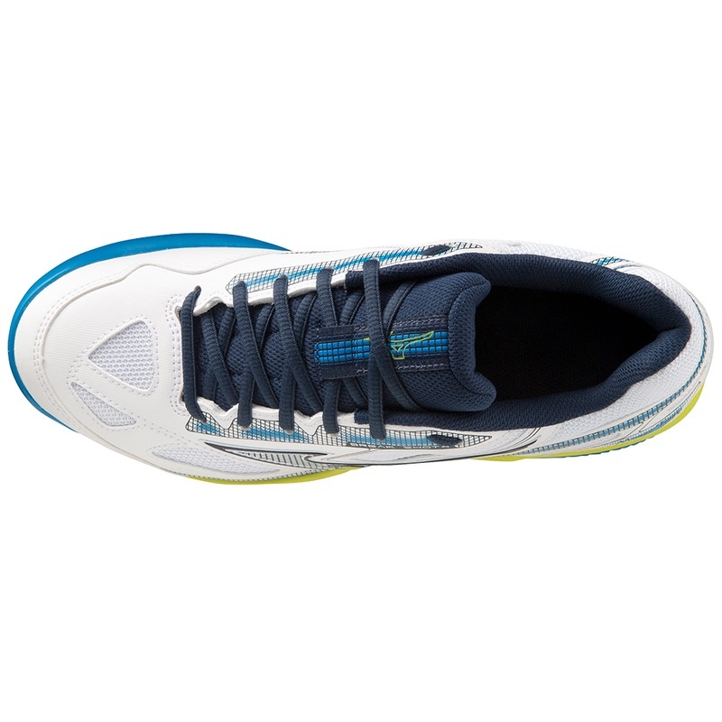 Mizuno Break Shot 4 CC Παπουτσια Τενισ ανδρικα ασπρα μπλε | Greece M4768CN