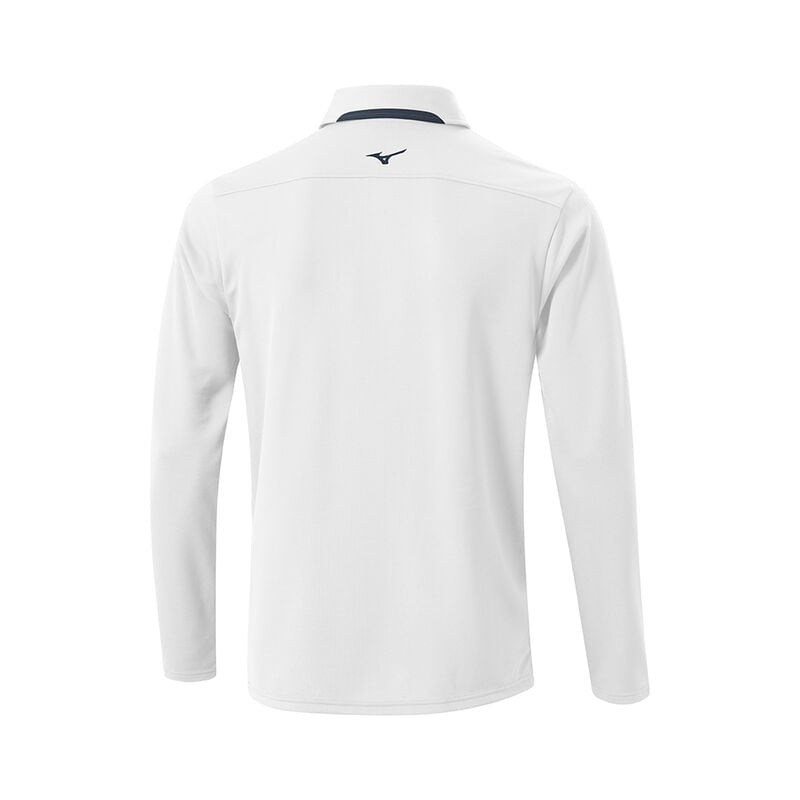 Mizuno Breath Thermo L/S Polo ανδρικα ασπρα | Greece M3906IR