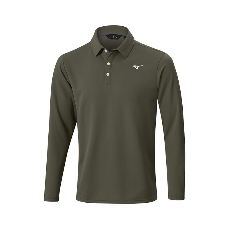 Mizuno Breath Thermo L/S Polo ανδρικα Ελιά | Greece M6295JT