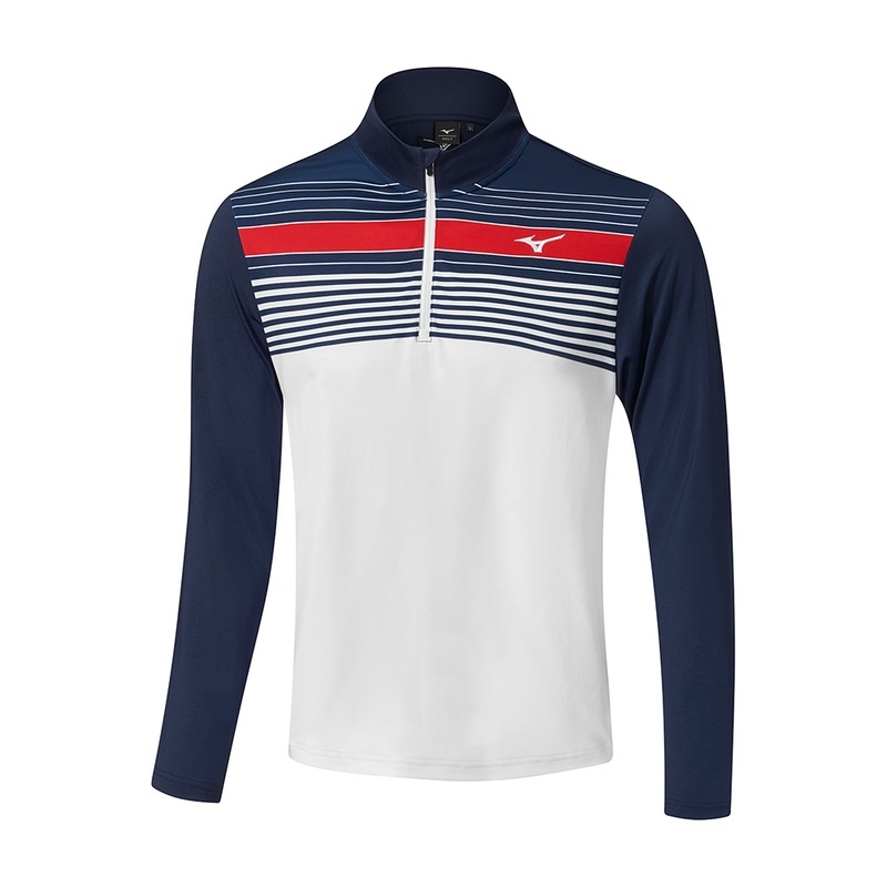 Mizuno Brz Elite St 1/4 Zip Αριστος ανδρικα σκουρο μπλε ασπρα | Greece M6012AY