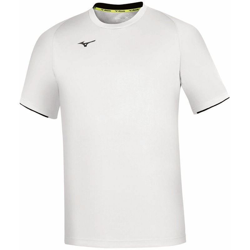 Mizuno Core SS Tee μπλουζακια ανδρικα ασπρα σκουρο μπλε | Greece M8732AI