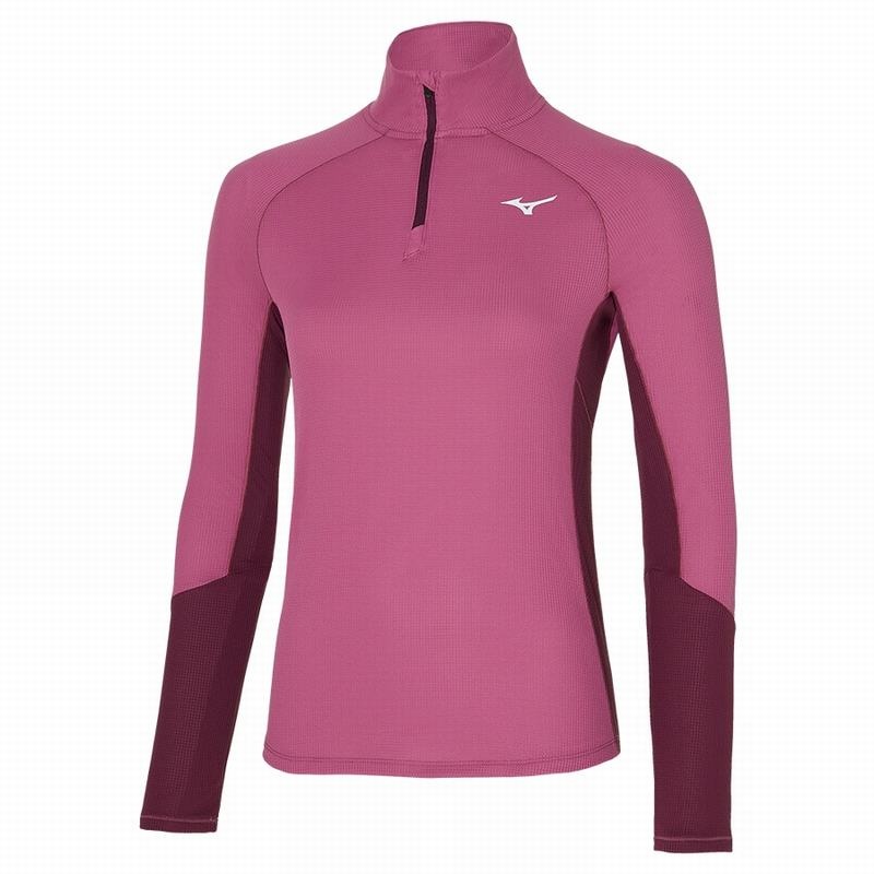 Mizuno Dryaeroflow LS Tee μπλουζακια γυναικεια ροζ | Greece M6521IQ