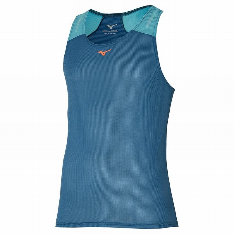 Mizuno Dryaeroflow Tank αμανικα μπλουζακια ανδρικα μπλε | Greece M7248QM