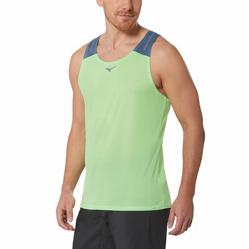 Mizuno Dryaeroflow Tank αμανικα μπλουζακια ανδρικα ανοιχτο πρασινο | Greece M7123BZ