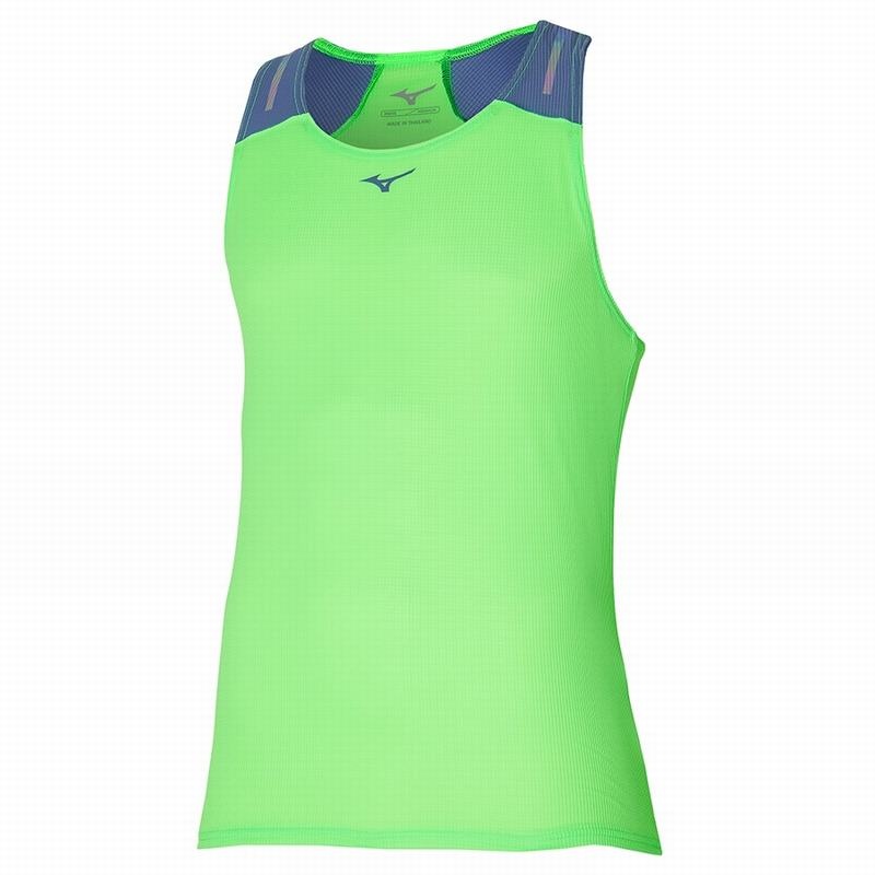 Mizuno Dryaeroflow Tank αμανικα μπλουζακια ανδρικα ανοιχτο πρασινο | Greece M7123BZ