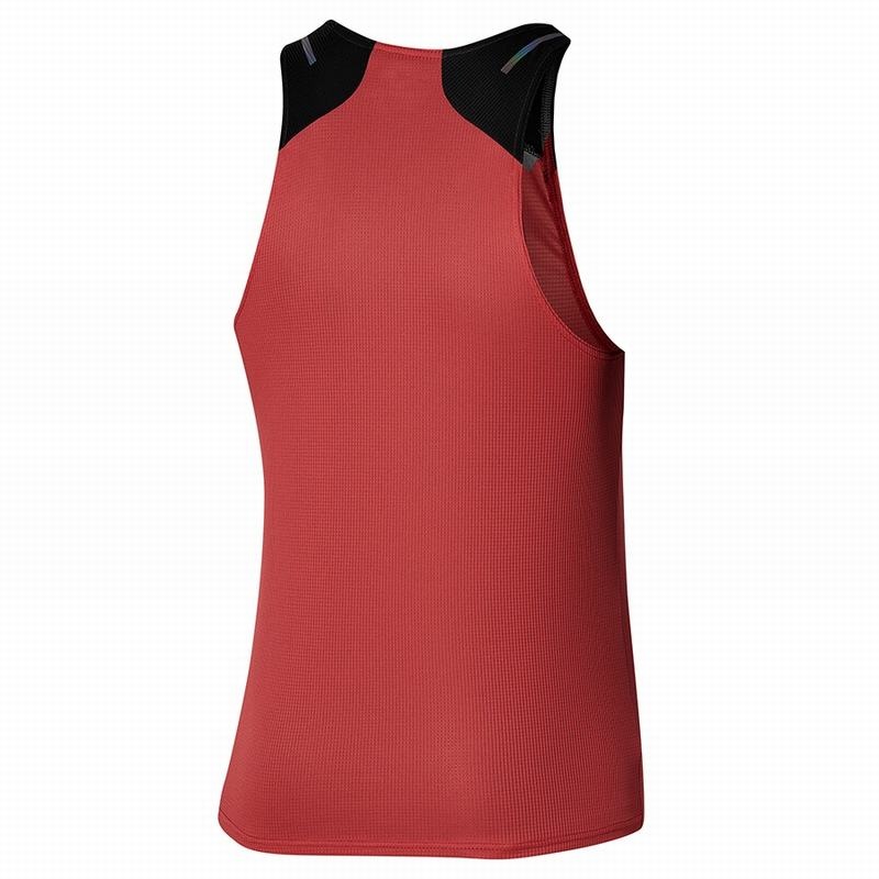 Mizuno Dryaeroflow Tank αμανικα μπλουζακια ανδρικα κοκκινα μαυρα | Greece M8462ZL