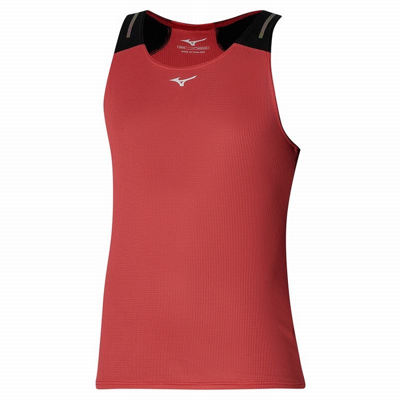 Mizuno Dryaeroflow Tank αμανικα μπλουζακια ανδρικα κοκκινα μαυρα | Greece M8462ZL