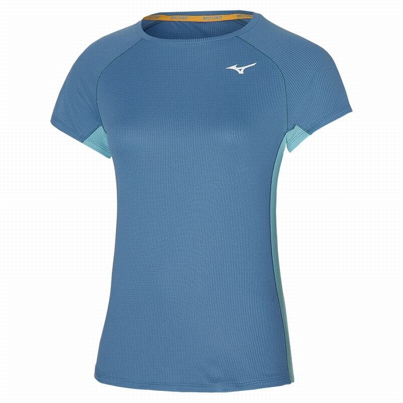 Mizuno Dryaeroflow Tee μπλουζακια γυναικεια μπλε | Greece M3015KX