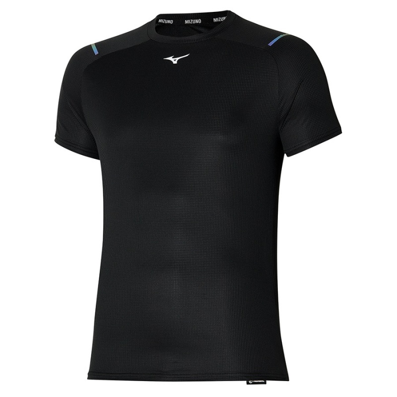 Mizuno Dryaeroflow Tee μπλουζακια ανδρικα μαυρα | Greece M5217BG