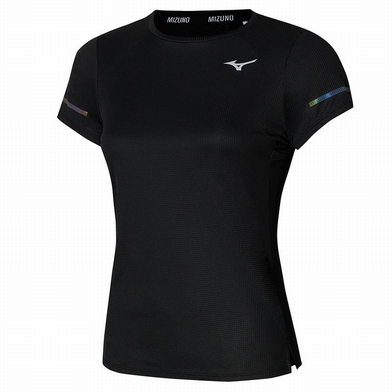 Mizuno Dryaeroflow Tee μπλουζακια γυναικεια μαυρα | Greece M5602YK