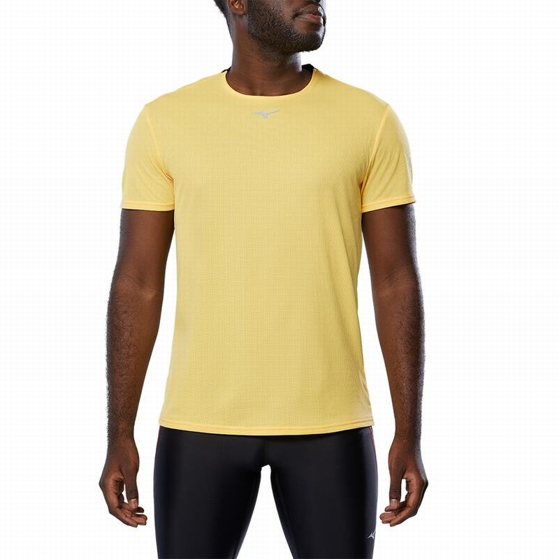 Mizuno Dryaeroflow Tee μπλουζακια ανδρικα κίτρινα | Greece M6294JF