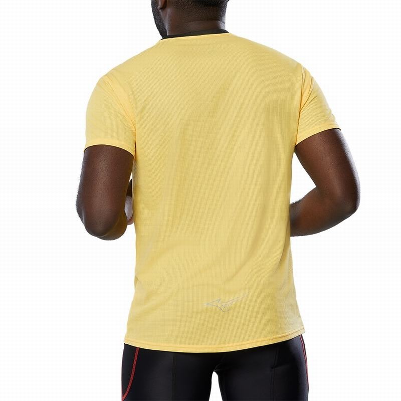 Mizuno Dryaeroflow Tee μπλουζακια ανδρικα κίτρινα | Greece M6294JF