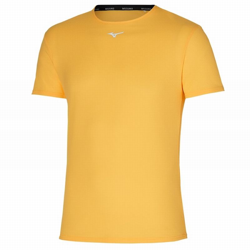 Mizuno Dryaeroflow Tee μπλουζακια ανδρικα κίτρινα | Greece M6294JF