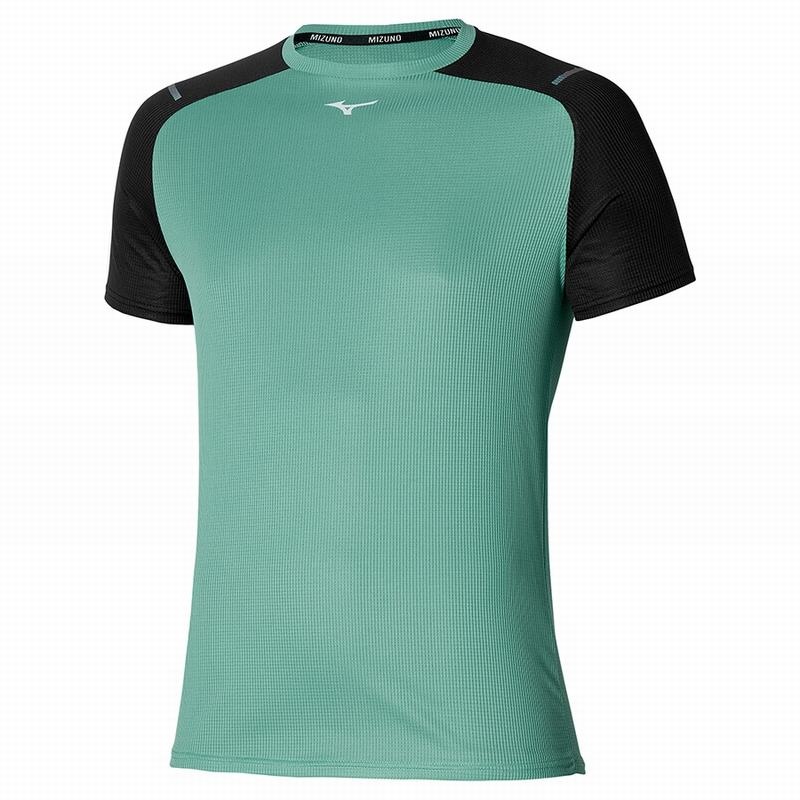 Mizuno Dryaeroflow Tee μπλουζακια ανδρικα μπλε μαυρα | Greece M0135TP