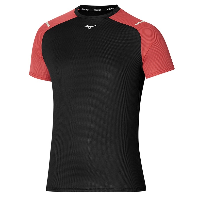 Mizuno Dryaeroflow Tee μπλουζακια ανδρικα μαυρα κοκκινα | Greece M5360AG