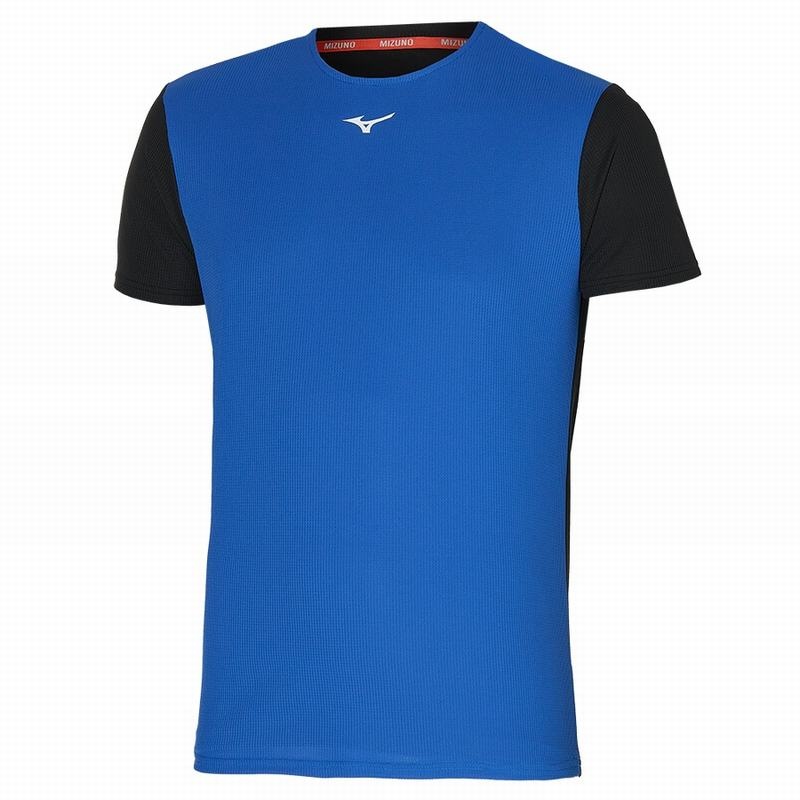 Mizuno Dryaeroflow Tee μπλουζακια ανδρικα μπλε μαυρα | Greece M6435UE