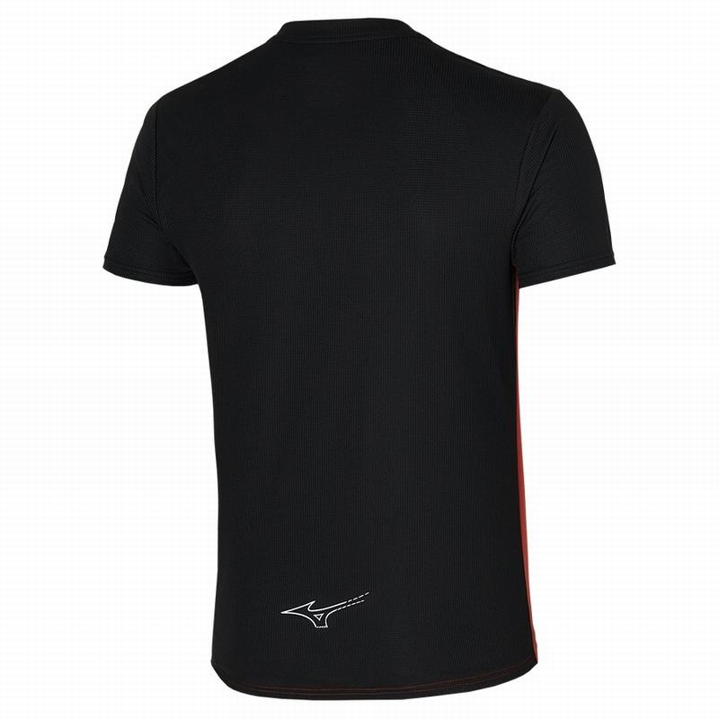 Mizuno Dryaeroflow Tee μπλουζακια ανδρικα κοκκινα μαυρα | Greece M7961RI