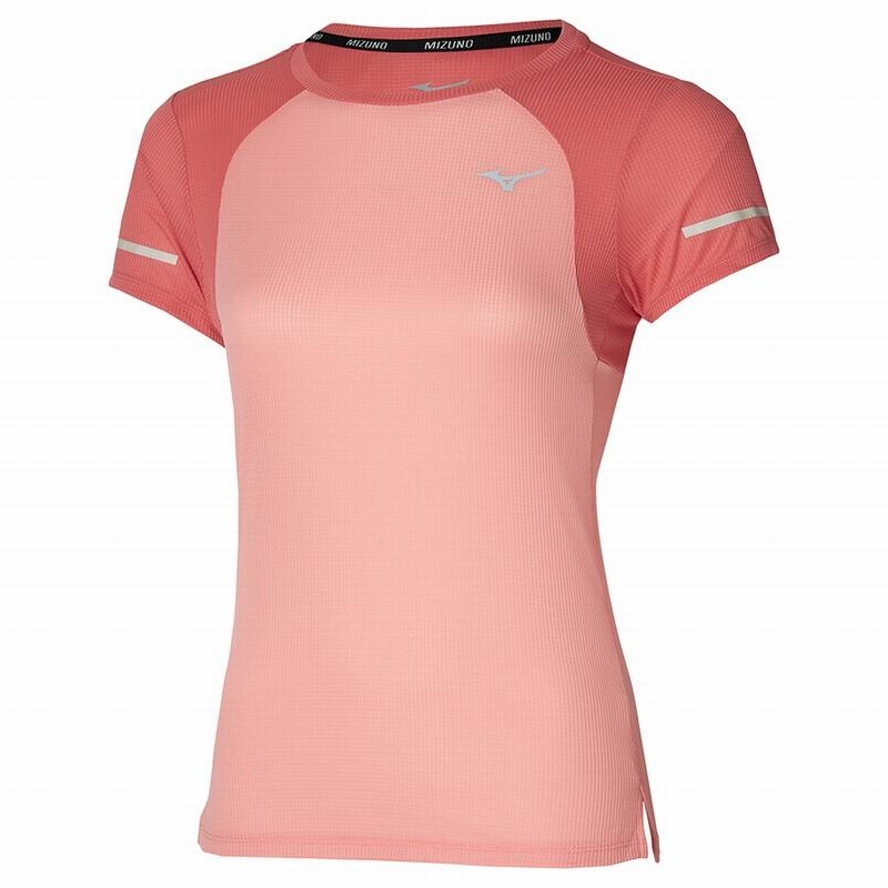 Mizuno Dryaeroflow Tee μπλουζακια γυναικεια βερίκοκο ροζ | Greece M9245WR