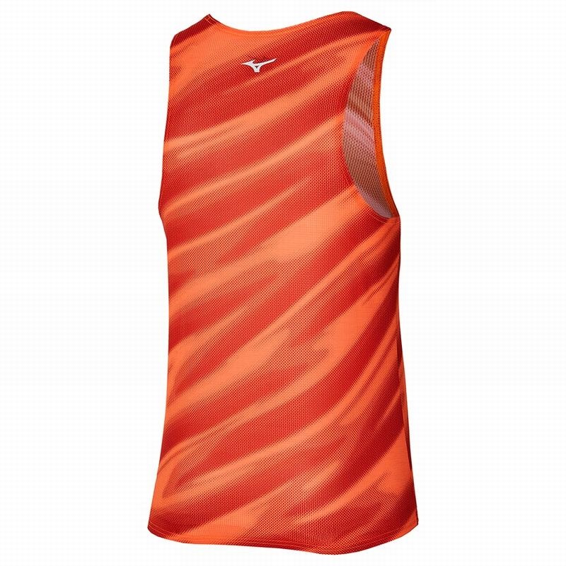 Mizuno Dryaeroflow σταμπεσ Tank αμανικα μπλουζακια ανδρικα πορτοκαλι | Greece M6789VI