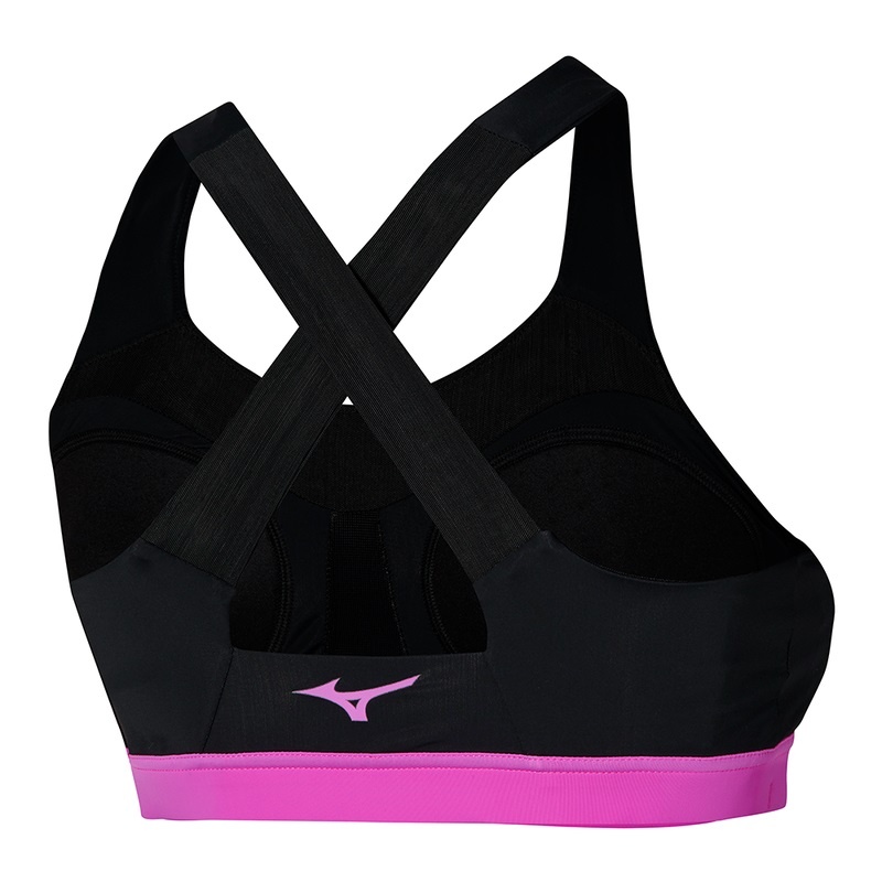 Mizuno High Support Αθλητικο Σουτιεν γυναικεια μαυρα ροζ | Greece M5094AT