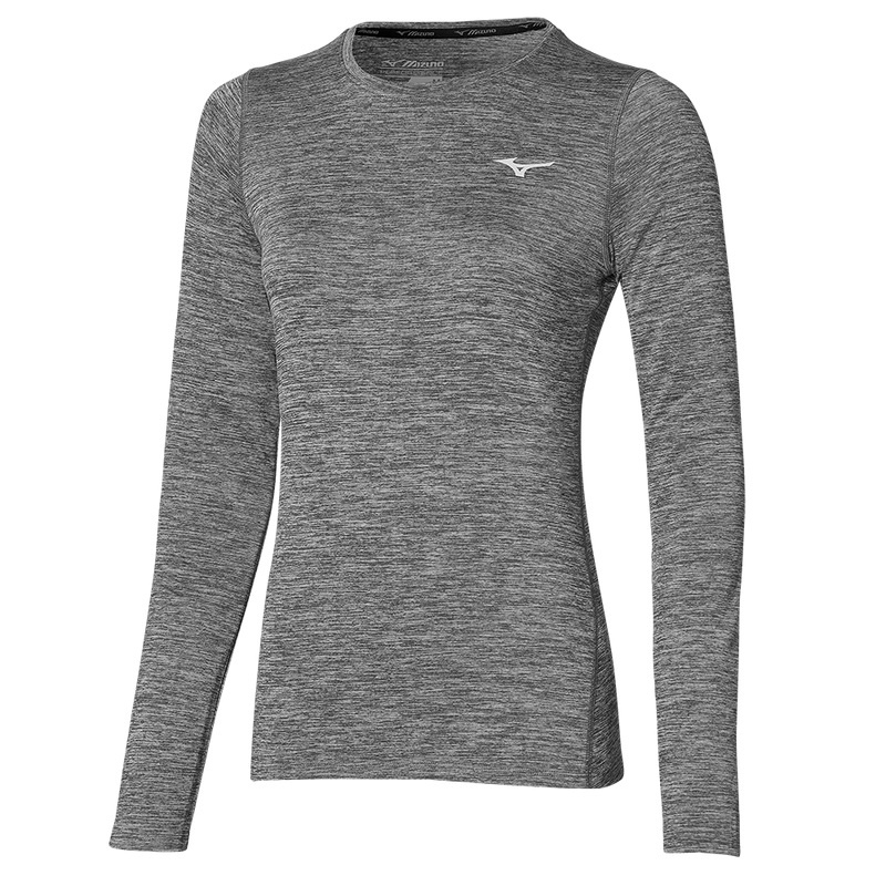 Mizuno Impulse Core LS Tee Μπουφαν γυναικεια γκρι | Greece M9106QI