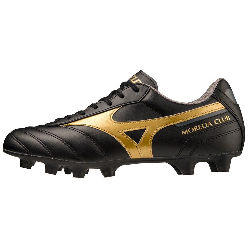 Mizuno Morelia II Club Παπουτσια Ποδοσφαιρου ανδρικα μαυρα χρυσο χρωμα | Greece M4965JE