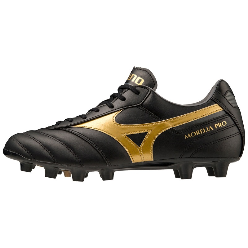 Mizuno Morelia II Pro Παπουτσια Ποδοσφαιρου ανδρικα μαυρα χρυσο χρωμα | Greece M0578FE