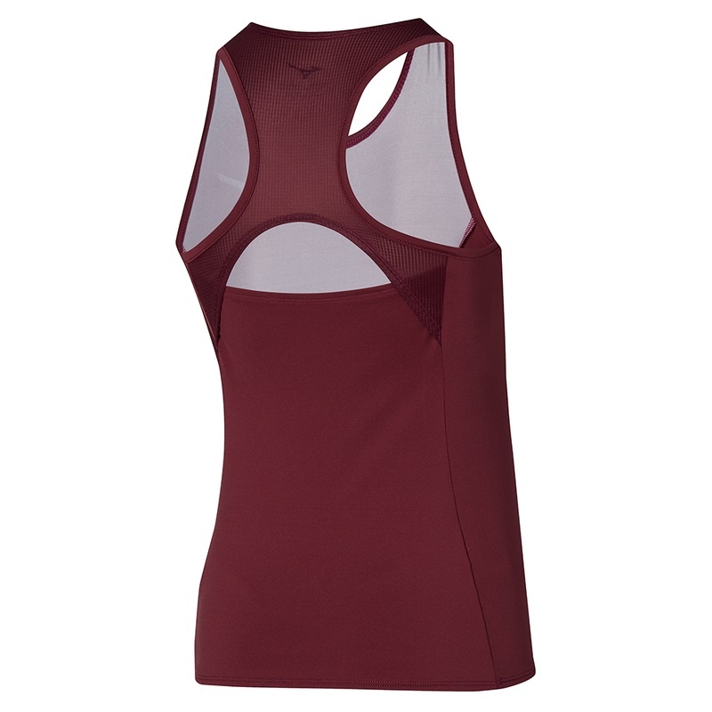 Mizuno Printed Tank αμανικα μπλουζακια γυναικεια σκούρο κοκκινα | Greece M3709HS