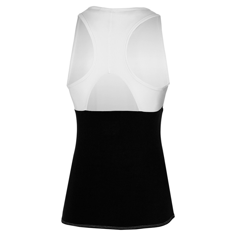 Mizuno Printed Tank αμανικα μπλουζακια γυναικεια ασπρα μαυρα | Greece M9418RD