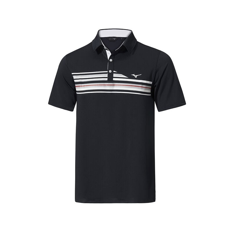 Mizuno QD Elite Stripe Polo ανδρικα μαυρα | Greece M7863DL