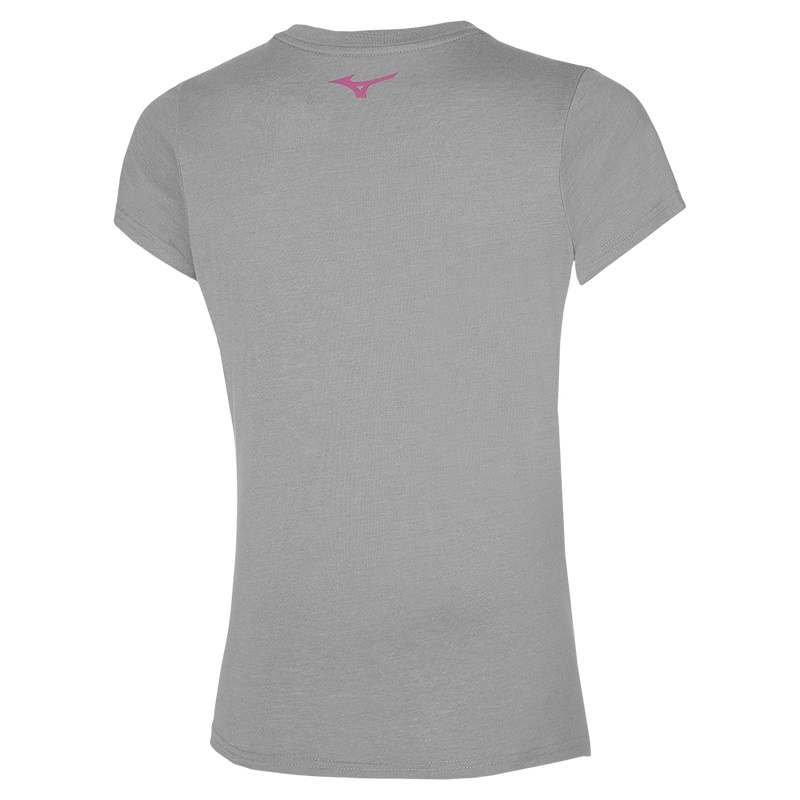 Mizuno Rb Logo Tee μπλουζακια γυναικεια γκρι | Greece M7849SK