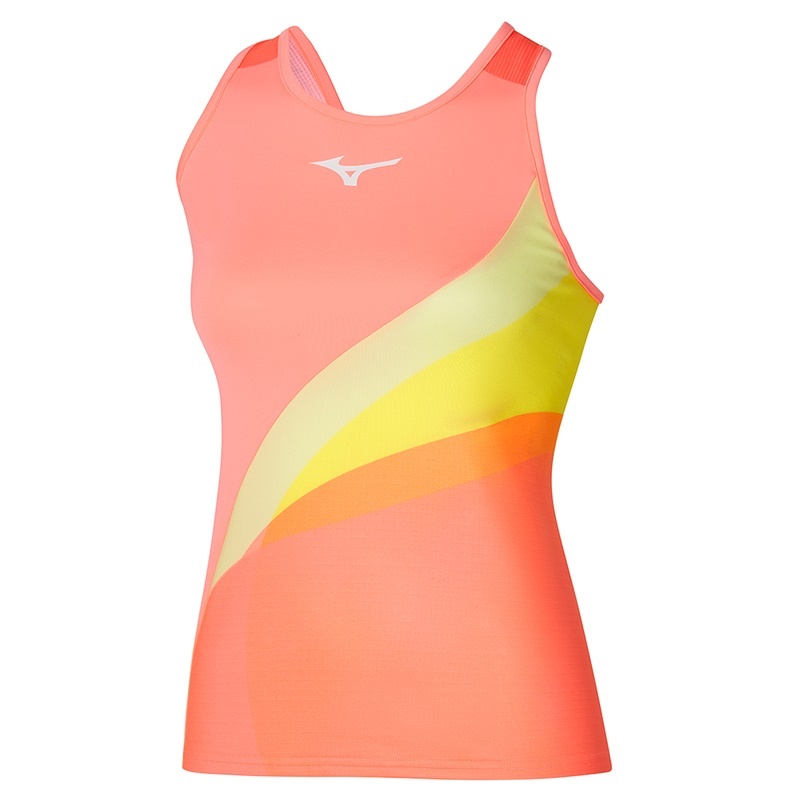 Mizuno Release Printed Tank αμανικα μπλουζακια γυναικεια κοραλι | Greece M9432US