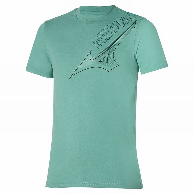 Mizuno Release σταμπεσ Tee μπλουζακια ανδρικα μπλε | Greece M9637XJ