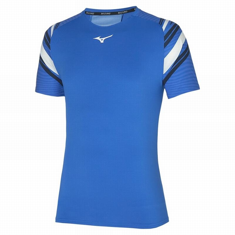 Mizuno Shadow Tee μπλουζακια ανδρικα μπλε | Greece M2673DG