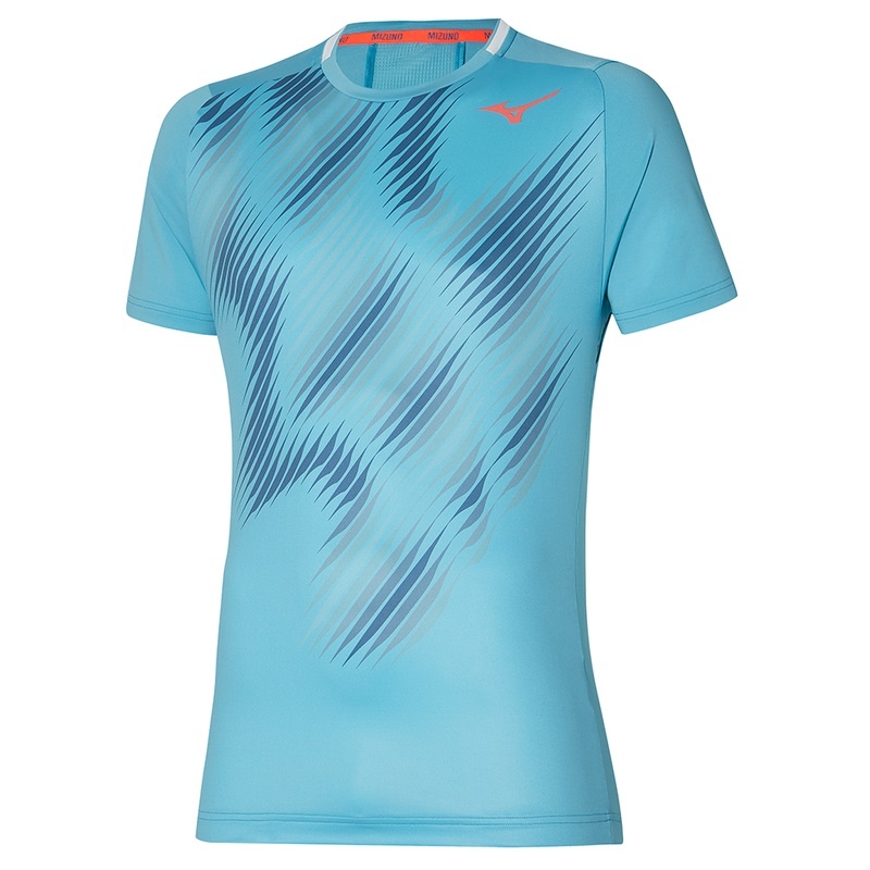 Mizuno Shadow σταμπεσ Tee μπλουζακια ανδρικα μπλε | Greece M4509LU