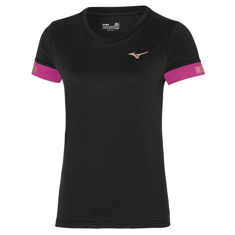 Mizuno Tee μπλουζακια γυναικεια μαυρα | Greece M6814OH