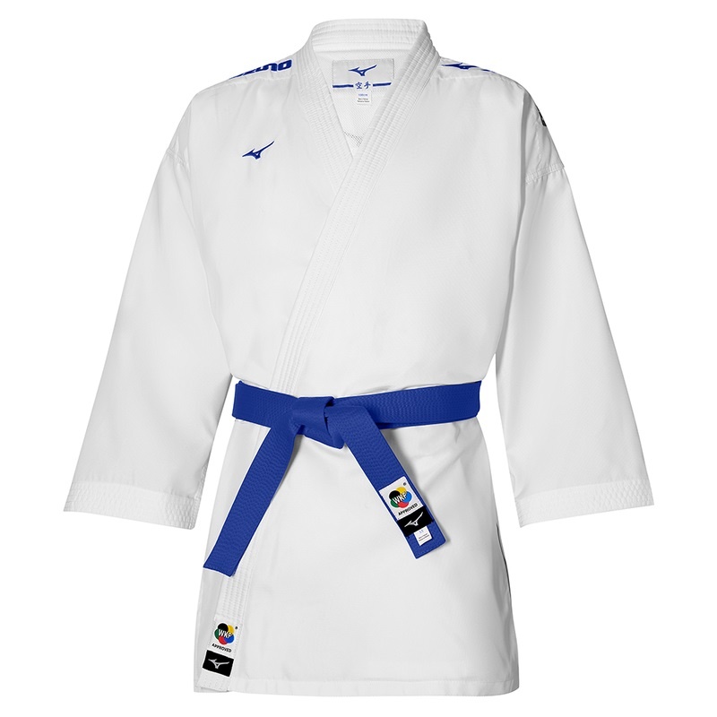 Mizuno Toshi Embroidery Karategis γυναικεια ασπρα μπλε | Greece M4710WD