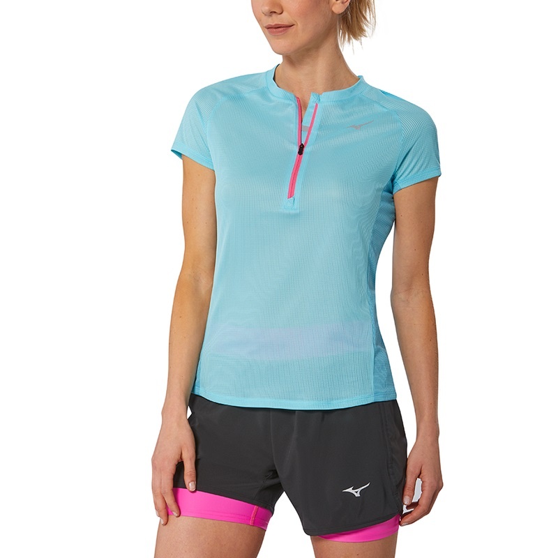 Mizuno Trail Dryaeroflow HZ Tee μπλουζακια γυναικεια καφε | Greece M4629ZM