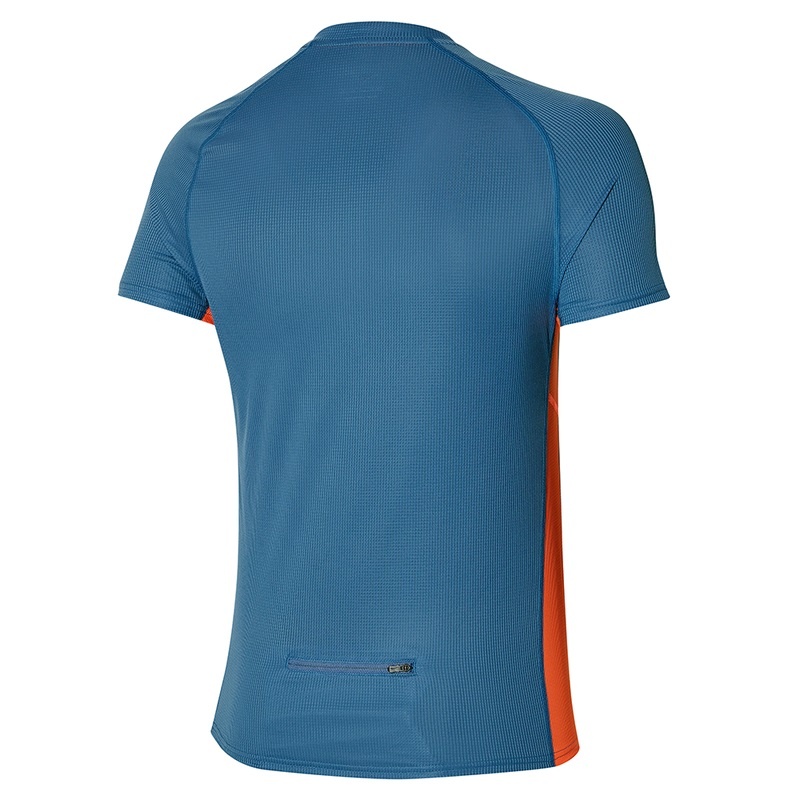 Mizuno Trail Dryaeroflow HZ Tee μπλουζακια ανδρικα μπλε | Greece M0258MJ