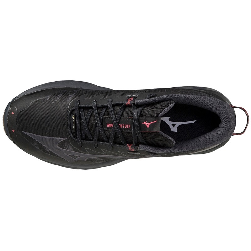 Mizuno Wave Daichi 7 GTX Παπουτσια για Τρεξιμο γυναικεια μαυρα σκούρο κοκκινα ροζ | Greece M8691DC