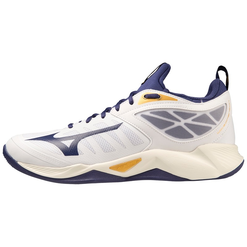 Mizuno Wave Dimension Παπουτσια Βολλευ ανδρικα ασπρα χρυσο χρωμα | Greece M6928HU