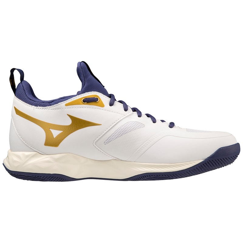 Mizuno Wave Dimension Παπουτσια Βολλευ γυναικεια ασπρα χρυσο χρωμα | Greece M8341XV