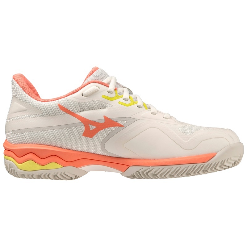 Mizuno Wave Exceed Light 2 Παπουτσια Τενισ γυναικεια ασπρα πορτοκαλι | Greece M0854JD