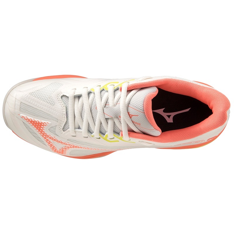 Mizuno Wave Exceed Light 2 Παπουτσια Τενισ γυναικεια ασπρα πορτοκαλι | Greece M0854JD