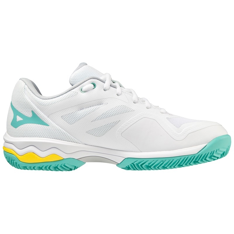 Mizuno Wave Exceed Light CC Παπουτσια Τενισ γυναικεια ασπρα τυρκουάζ | Greece M0164SU