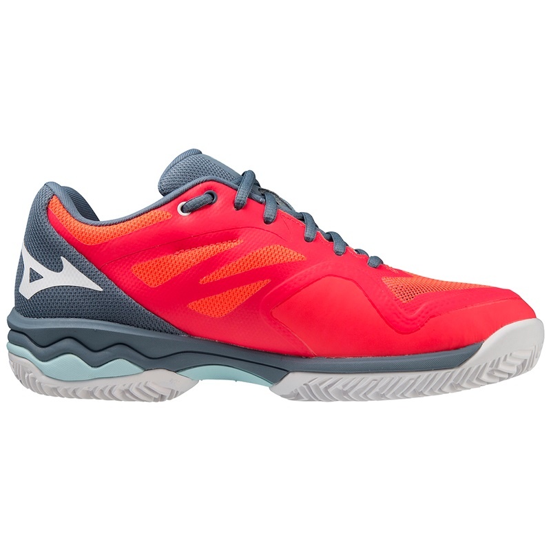 Mizuno Wave Exceed Light CC Παπουτσια Τενισ γυναικεια κοραλι ασπρα μπλε | Greece M3796VE