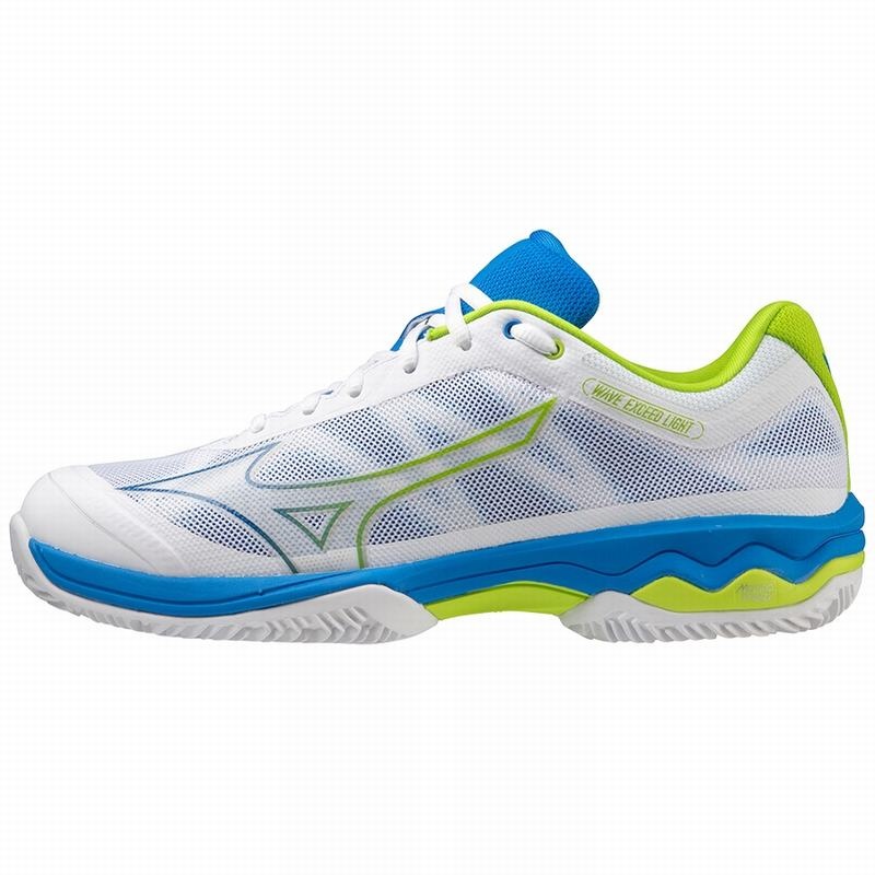 Mizuno Wave Exceed Light παπουτσια padel ανδρικα ασπρα μπλε ανοιχτο πρασινο | Greece M8012EK