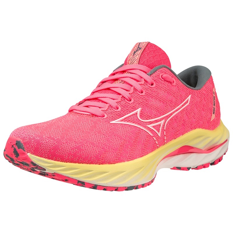 Mizuno Wave Inspire 19 Παπουτσια για Τρεξιμο γυναικεια ροζ ασπρα | Greece M5614DZ