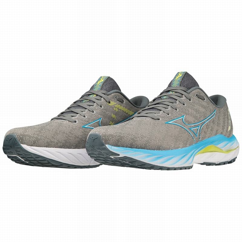 Mizuno Wave Inspire 19 Παπουτσια για Τρεξιμο ανδρικα γκρι μπλε | Greece M9563MF